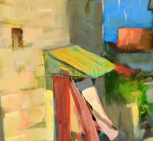 Walter Gábor (1963-2014): Tengerparti fények. Olaj, farost, jelzett, keretben, 40×30 cm