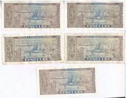 Románia 1941-1994. 5L-10.000L (9x) T:III,III- 
Romania 1941-1994. 5 Lei -10.000 Lei (9x) C:F,VG