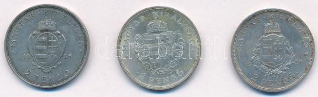 1935. 2P Ag "Pázmány" + 1935 2P Ag "Rákóczi" + 1936. 2P Ag "Liszt Ferenc&qu...