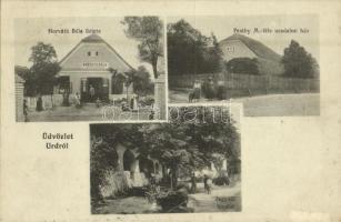 1912 Uzd (Urd), Uzdborjád (Sárszentlőrinc); Horváth Béla üzlete, Pesthy M.-féle uradalmi ház, jegyzői hivatal
