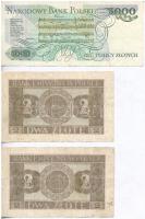 Lengyelország 1941. 2Zl (2x) + 1988. 5000Zl T:III,III-
Poland 1941. 2 Zlote (2x) + 1988. 5000 Zloty...