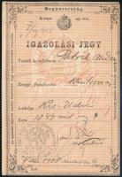 1908 Igazolási jegy kintornás részére