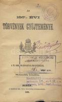 1869 1865-1867. évi törvények gyűjteménye. Benne a kiegyezés teljes szövege (gerinc sérült)