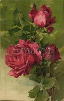 1912 Red roses, G.O.M. 1038. s: C. K. (13,9 cm x 8,9 cm)