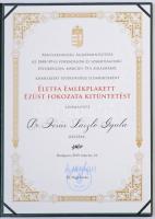 2019. "Életfa Emlékplakett Ezüst Fokozat" névre szóló Br díjplakett eredeti tokban, mellet...