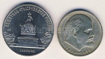 Szovjetunió 1970. 1R "Lenin" T:3 kis ph. + 1988. 5R "Novgorod" T:2