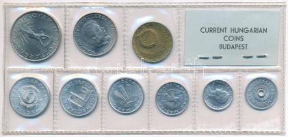 1974. 2f-10Ft (9xklf) érmés forgalmi sor fóliatokban T:1 patina Adamo FO7