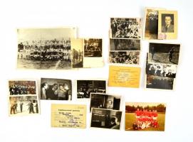 cca 1940-1983 Vegyes fotó tétel, 18 db, közte a hátoldalakon feliratozottakkal, benne két igazolvánnyal, 13x18 cm és 8x5 cm közötti méretben.