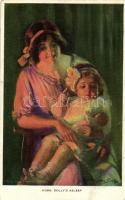 Hush, Dollys asleep, lady with little girl, Reinthal & Newman No. 453. s: Alfred James Dewey (Rb)