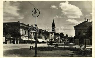 Zombor, Sombor; utcakép, Bürgler, Herbert, Steiner, Radojevics Miklós üzlete / street view, shops (EK)