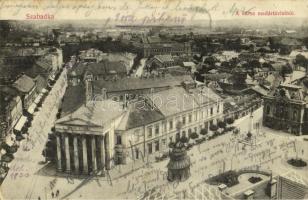 1913 Szabadka, Subotica; látkép, Városi színház, víztorony, üzletek / general view, theatre, water tower, shops (EB)