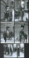 1945 Budapest, háborús bűnösök nyilvános kivégzése, 5 db mai nagyítás régi negatívokról, 15x10 cm