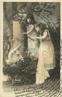 Le Culte du Gui / Mistletoe worship, ladies, H. Manuel Paris (Rb)