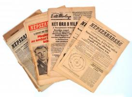 1960-1961 Vegyes űrhajózás témájú újság tétel, napilapok, 15 db. Változó állapotban, közte szakadozottak, sérültek.