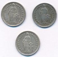 Svájc 1921-1948. 1/2Fr Ag (3xklf) T:2-3
Switzerland 1921-1948. 1/2 Franc Ag (3xdiff) C:XF-F