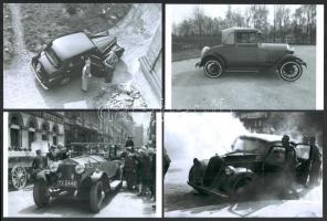 Automobilok, 11 db mai nagyítás 1945 előtti automobilokról, a felvételek eltéri időben és helyen készültek, 10x15 cm