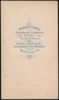 cca 1864 Pest, a kép felirata szerint gróf Nyáry Izidor két kutyája, a vizitkártya méretű, vintage f...