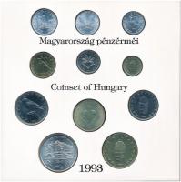 1993. 10f-200Ft (11xklf) forgalmi sor dísztokban, benne 200Ft Ag "MNB", "Magyarország...