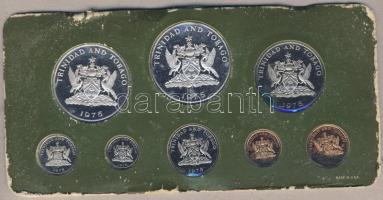 Trinidad & Tobago 1975. 1c-10$ 8klf db, exkluzív díszszettben, benne 2db Ag! T:PP R!