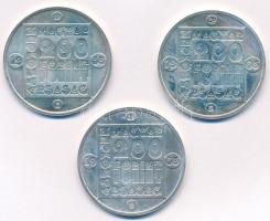 1985. 200Ft Ag (3xklf) "Természetvédelem - Mocsári Teknős, Vadmacska, Vidra" T:BU 
Adamo ...