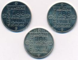 1985. 100Ft alpakka (3xklf) "Természetvédelem - Mocsári Teknős, Vadmacska, Vidra" T:BU Ada...