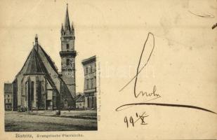 1899 Beszterce, Bistritz, Bistrita; Evangelische Pfarrkirche. Verlag v. M. Haupts Buchhandlung / Evangélikus templom / Lutheran church (EB)