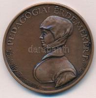 1992. Pedagógiai Érdemekért - Lórántffy Zsuzsanna / Óbuda önkormányzatától Br emlékérem dísztokban, peremén sorszámozott (43mm) T:1