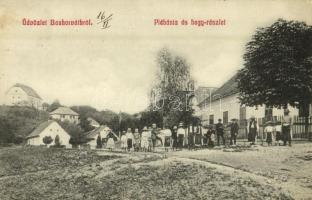1913 Bánhorváti, Plébánia és hegy részlet (apró lyuk / tiny pinhole)