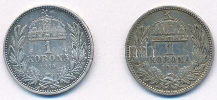 1914KB-1915KB 1K Ag "Ferenc József" (2x) T:1-,2 
Adamo K5.1