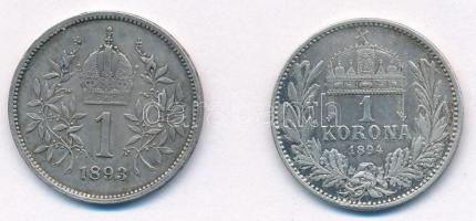1894KB 1K Ag + Ausztria 1893. 1K Ag "Ferenc József" T:2,2-