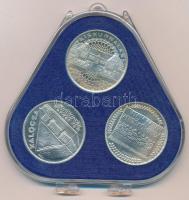 Csúcs Viktória (1934-) DN Kalocsa, Kiskunhalas, Mezőkövesd ezüstözött fém emlékérem szett, műanyag tokban (32mm) T:PP, 1 (PP) kis patina