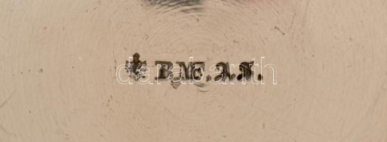 Alpakka teás csésze, jelzett, d: 10 cm, m: 7 cm