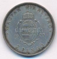 1935. 2P Ag "Pázmány" T:1-,2 patina
Adamo P7
