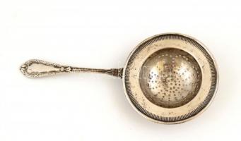 Ezüst(Ag) teaszűrő, jelzett, kis repedéssel, h: 14,5 cm, nettó: 33,6 g