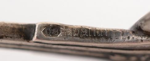 Ezüst(Ag) teaszűrő, jelzett, kis repedéssel, h: 14,5 cm, nettó: 33,6 g