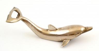 Delfin alakúm fém üvegnyitó, h: 16,5 cm