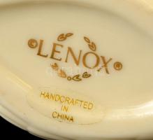 Lenox aranyozott porcelán állatok (elefánt hattyú, delfin), 3 db, hibátlanok, m: 6, 7 és 10 cm