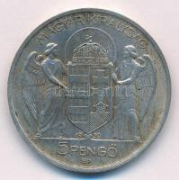 1939. 5P Ag "Horthy balra" T:1-,2 kis patina Adamo P8.2