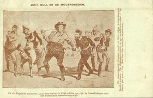 John Bull en de Mogendheden / John Bull and the powers, Dutch anti-British propaganda, humour s: van Geldorp (EK)