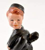 Jelzés nélkül: Komlós? kéményseprő figura. Mázas, hibátlan. 16 cm
