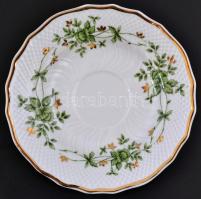 Hollóházi teás készlet + 2 db gyertyatartó, matricás, jelzett, egy csészén kis lepattanás