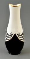 Hollóházi Jurcsák László által tervezett porcelán váza, matricás, hibátlan, jelzett, m: 32 cm