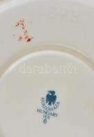 Hollóházi Jurcsák László által tervezett mintával díszített porcelán bonbonier, matricás, jelzett, h...