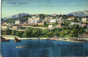 1916 Herceg Novi, Castelnuovo; Boka Kotorska / Bocche di Cattaro / The Bay of Kotor + M. kir. 20/II. népfölkelő gyalog zászlóalj gazdasági hivatala Tábori postahivatal 9 (ázott sarkak / wet corners)