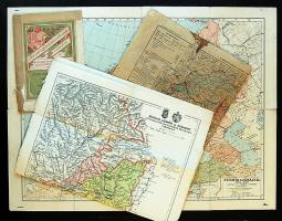 cc 1900-1943 8 db térkép: katonai, vármegyés, ország és világtérkép