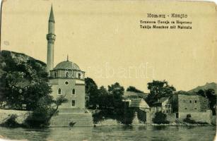 Konjic, Tekija Moschee mit Narenta / Turkish mosque, Neretva riverside. W. L. Bp. 4732.  (worn corners)