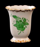 Herendi Apponyi mintás porcelán mini váza, kézzel festett, jelzett, hibátlan, m: 9 cm