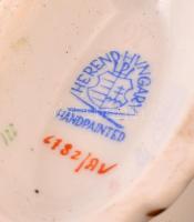 Herendi Apponyi mintás porcelán mini váza, kézzel festett, jelzett, hibátlan, m: 9 cm