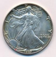 Amerikai Egyesült Államok 1987. 1$ Ag "Amerikai Sas" eredeti tokban, tanúsítvánnyal T:BU p...