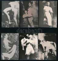 cca 1920-1940 Pornográf felvételek, 8 db fotó, utólagos modern előhívások, az egyik szélén sérüléssel, 6x9 cm